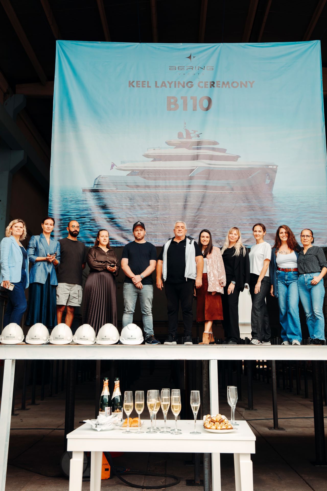 Bering 110 Superyacht Construction Begins with Keel Laying Ceremony