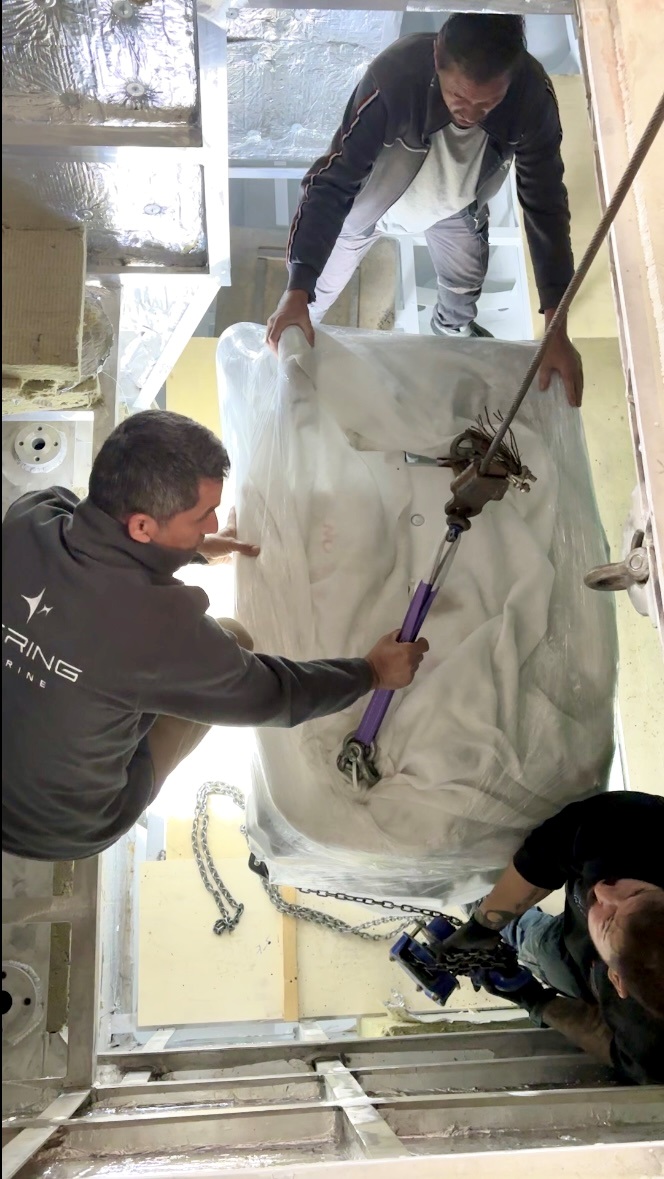 Bering BC60 Catamaran Engine Installation