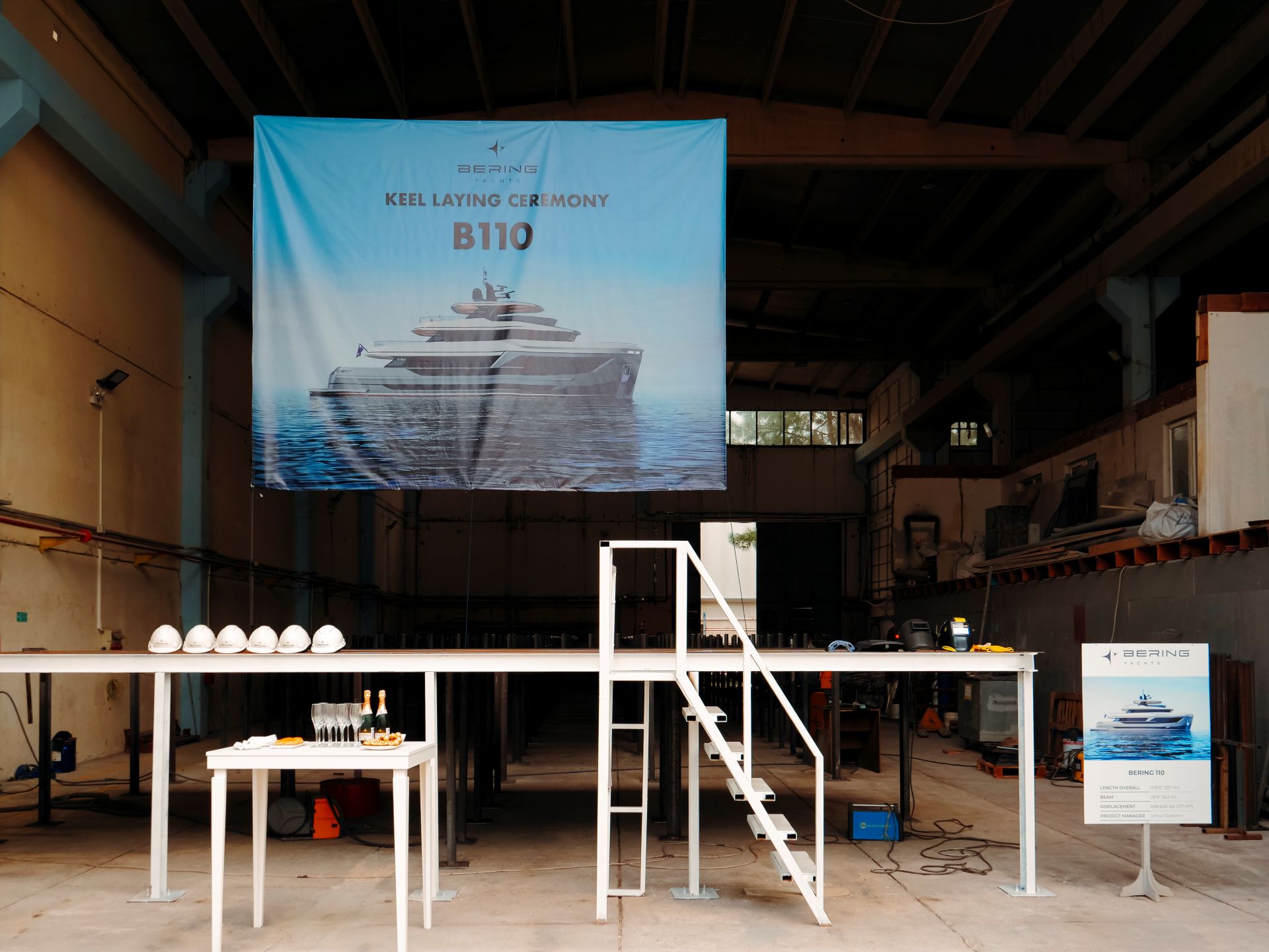 Bering 110 Superyacht Construction Begins with Keel Laying Ceremony
