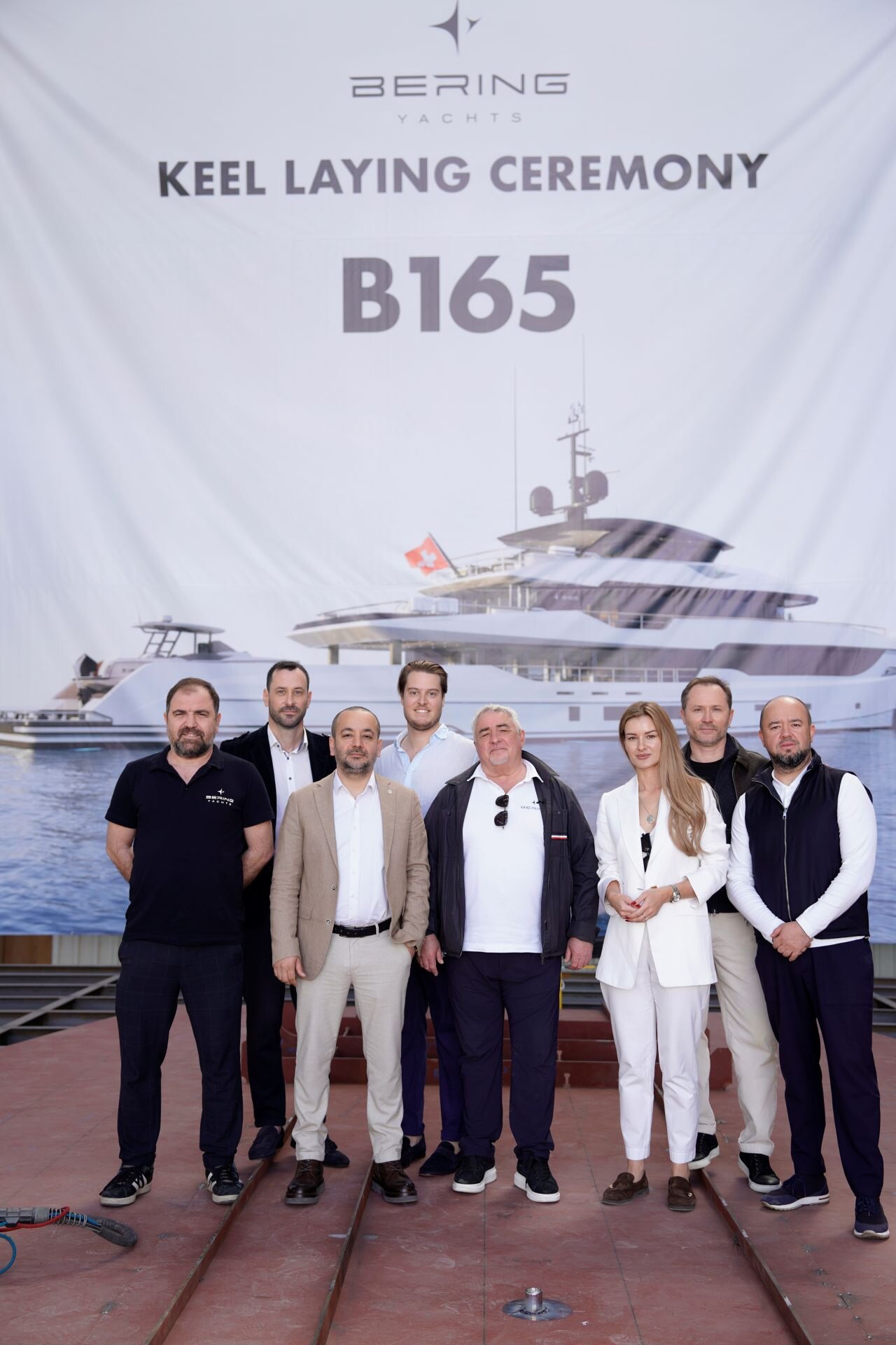 Bering 165 Superyacht Construction Begins with Keel Laying Ceremony